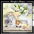 Cute Blond Girl & Unicorn Mini Kit