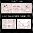 Large DL Card Cute Owls