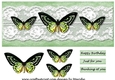 Large DL Card Vintage Butterflies
