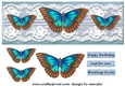 Large DL Card  Vintage Butterflies 4