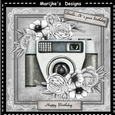 Male Card Vintage Camera & Flowers Mini Kit
