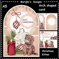 Arch Shaped Card Christmas Kitten