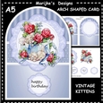 Arch Shaped Card Vintage Kittens