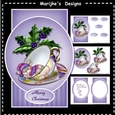 Shaped Card Topper Cute Mouse In Teacup