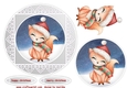 Round Topper Christmas Fox