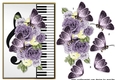 A5 Piano & Roses & Butterflies
