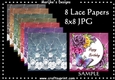8 Lace Papers Winter Colors CU