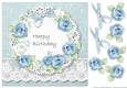Topper Vintage Roses Happy Birthday