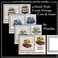 Kit Four Male Cards Vintage Cars