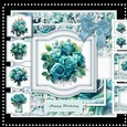 Teal Roses Various Toppers Mini Kit