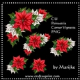 CU  Poinsettias Red & White