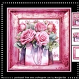 Pink Vintage Roses in Wooden Frame mini Kit