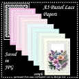 CU A5 pastel lace Papers Kit