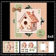 8x8  New Home  Vintage  Birdhouse Mini Kit