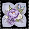 Shaped card Topper Purple Peonies  Mini Kit