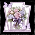 Shaped Card Topper  Lilac Bouquet  8x8 Mini Kit