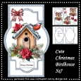 Cute  Christmas Birdhouse Shaped Card 5x7