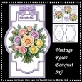 Vintage Bouquet Shaped card Topper 5x7
