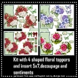 Kit with four floral shaped cards & insert