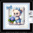 Cute teddy In Flower Window Mini Kit 7 x7