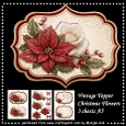 Vintage Topper Christmas Flowers A5