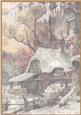 A4 Vintage Christmas Snowscene Vellum