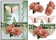 Vintage Roses Satin Bow & Butterfly