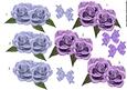 3D Vintage Roses in Lilac & Purple