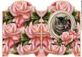 Screen Shaped Card Vintage Cat and Roses