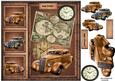 Male Card Vintage Car & Worldmap