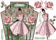 Art Deco Frame Pink Dress and Roses