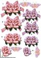 3 D Roses in Pink & Lila