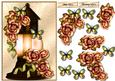 Vintage Lamp, Roses & Buterflies
