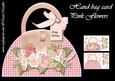 Hand Bag Card Pink Flowers
