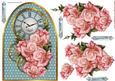 Clock Card Pink Roses