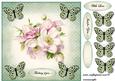 Vintage Wild Roses & Butterflies