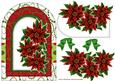 Arch Card Vintage Poinsettias