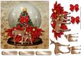 Snowglobe Deer & Poinsettias