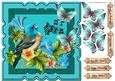 Scallop Topper Birdsong Aqua