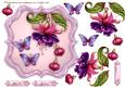 Scallop Topper, Fuchsias & Butterflies