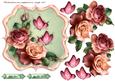 Scallop Topper Vintage Roses & Butterflies