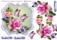 Scallop Topper Pink Roses & Buttrflies