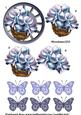 Step by Step Bleu Roses and Butterflies