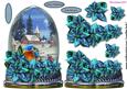 Christmas Globe Bleu Poinsettias