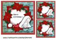 Cute Christmas Kitten with Santa Hat Topper & Tags