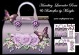 Handbag Shaped Card Lavender Roses & Butterflies Mini Kit