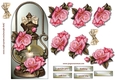 Classic  Candle &Pink Edwardian  Roses