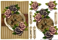 Male card Vintage Clock & Antique Roses