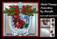 Shield Vintage Poinsettias
