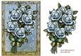 Bouquet  Vintage Bleu Roses Card Topper